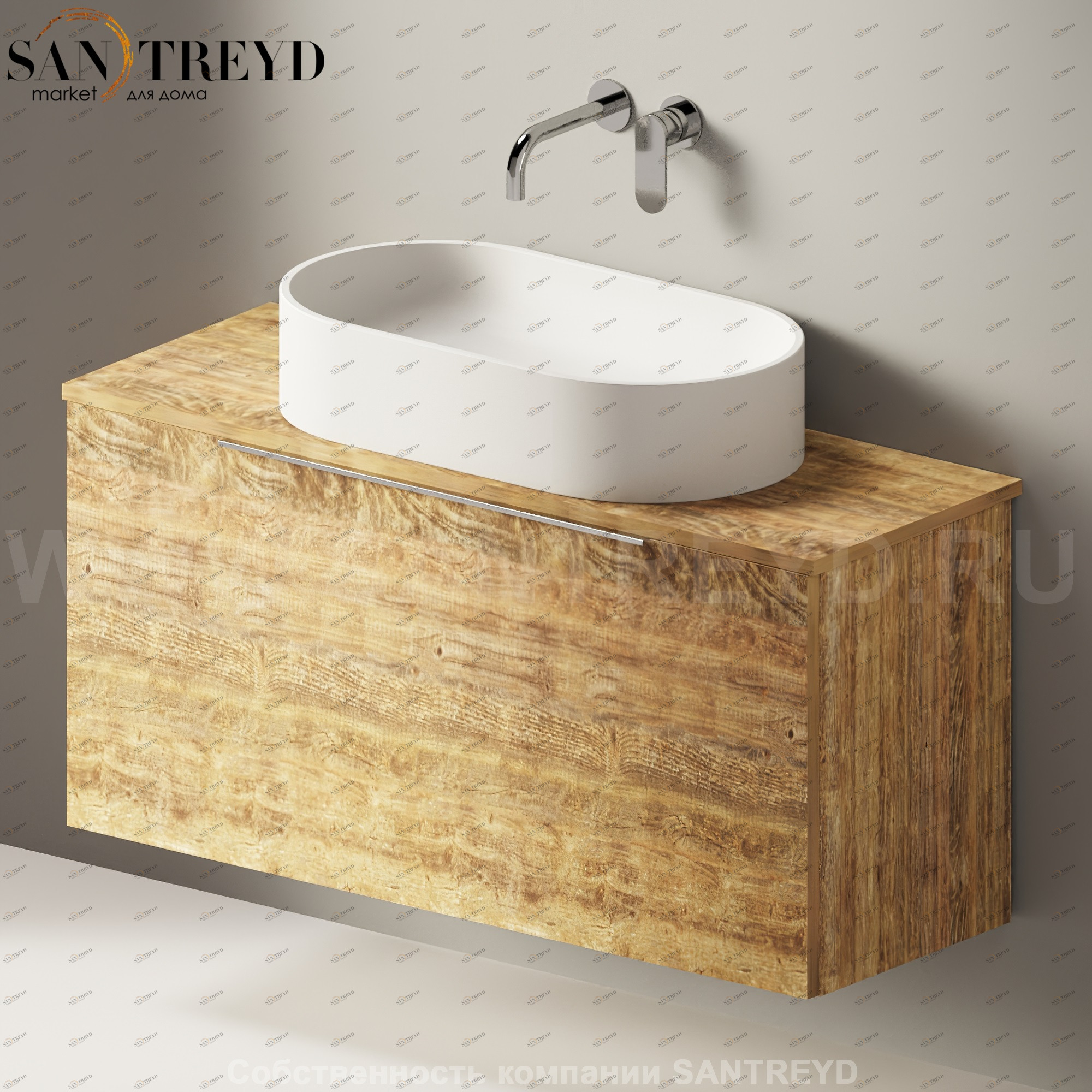 Flaminia BOX Настенная тумба для раковины 105 см с 1 ящиком BX834.WW Ceramica Flaminia BX834WW