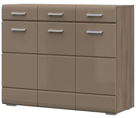 91325904 Комод Стендмебель Вегас 3 ящика 120x44.2x98.5 см ЛДСП цвет капучино/ясень шимо темный STLM-1087740