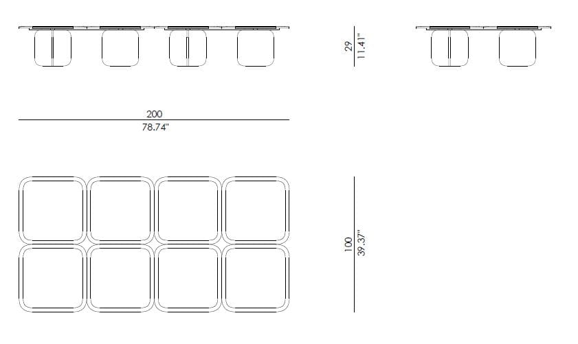 Прямоугольный журнальный столик из окисленного металла Enne AVALON ARCH-00095370 - Вид №8