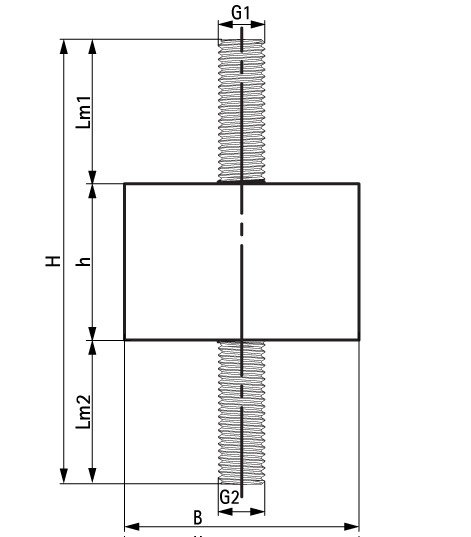 2801400750 VibraTek® SB-MM Silentblock a rubber silentblock with two external threads walraven  - Вид №1
