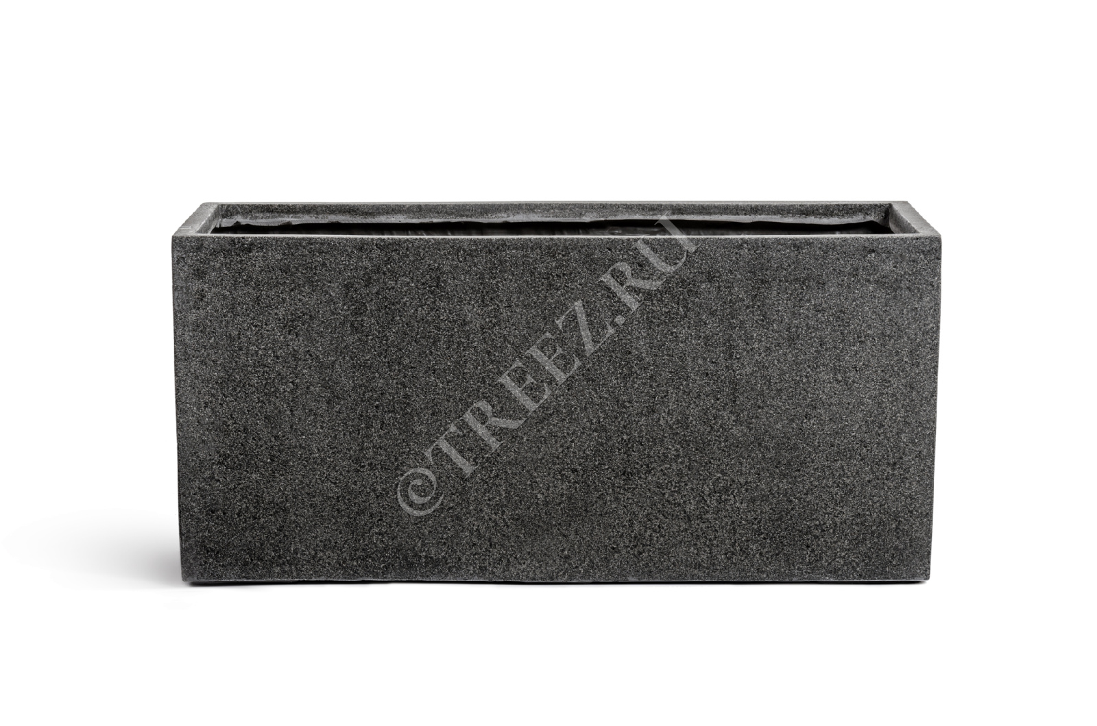 41.3319-01-024-GR-060 Кашпо  Effectory - серия Stone - Низкий прямоугольник - Тёмно-серый камень Цветочная коллекция  - Вид №3