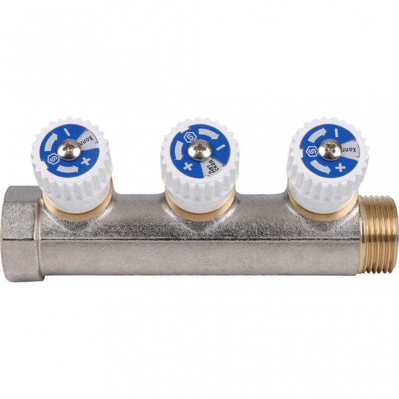 Коллектор 3/4" STOUT с вентилями на 3 выхода 1/2" SMB6851341203 - Вид №1