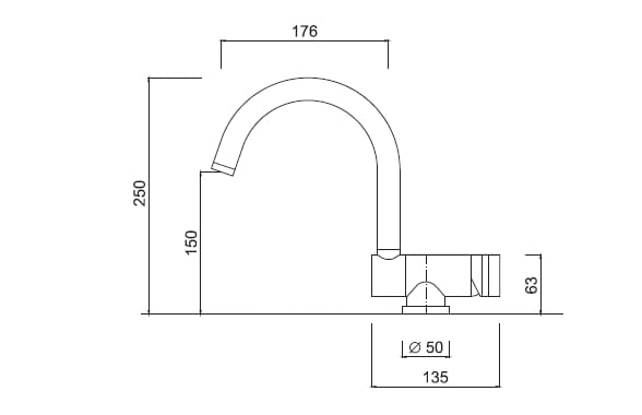Однорычажный смеситель для раковины с регулируемым горлышком Rubinetteria Giulini MyRing ARCH-00019374 - Вид №2