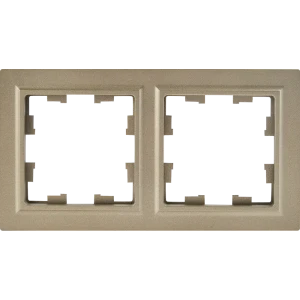 Рамка для розеток и выключателей IEK Brite 2 поста пластик цвет шампань