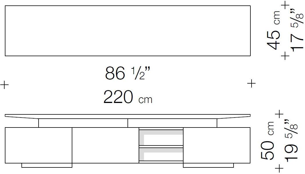 Garbarino Низкая тумба под ТВ с ящиками Katai Kat tv2  - Вид №1