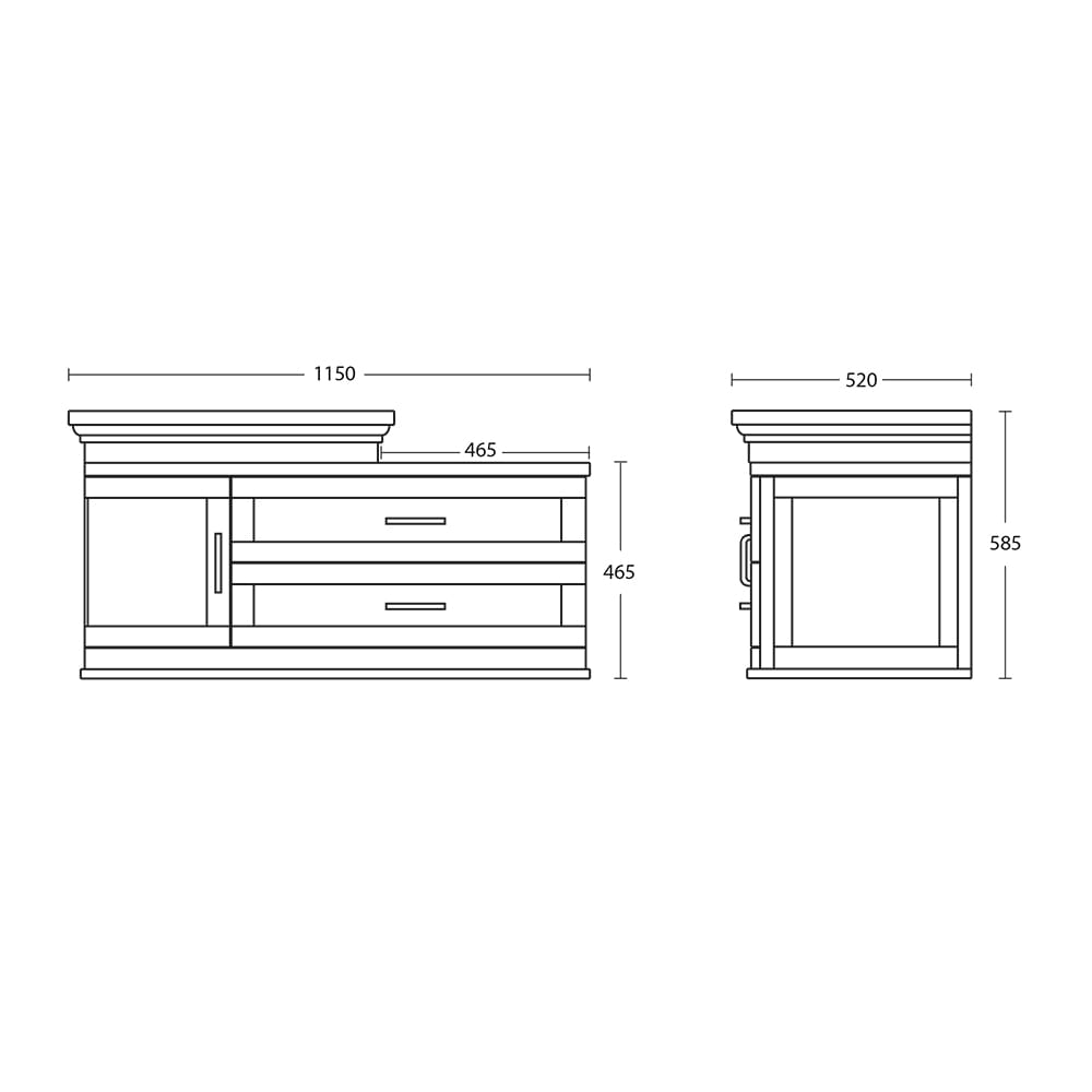 IMSR20 Carlyon Thurlestone Настенный шкаф для умывальника со смещением, правый Carlyon Imperial  - Вид №2