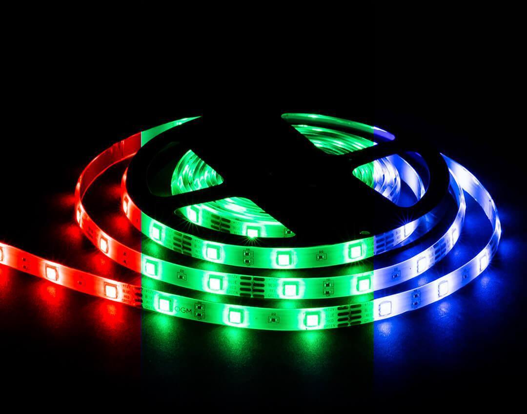 LSE-284 Светодиодная лента 7,2W/m 30LED/m 5050SMD разноцветный (RGB) 5M OGM