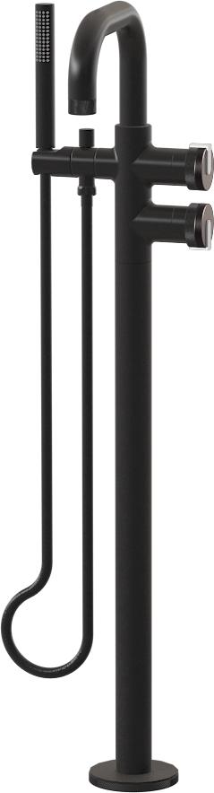 E-11557-R1GM-L1WT-BK Смеситель напольный отдельностоящий (внешняя часть) GRAFF MOD+