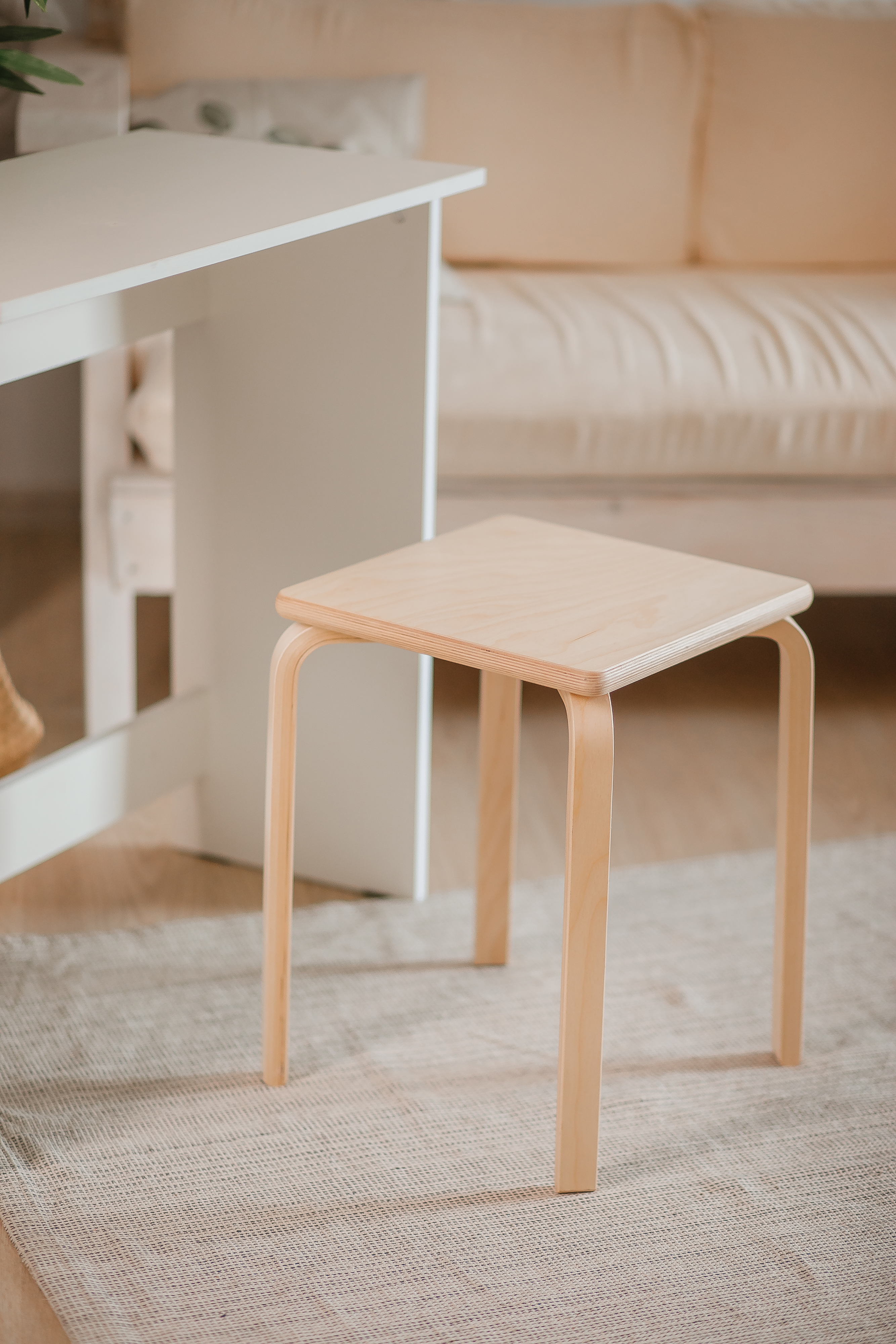 84758350 Табурет квадратный 45x43.5x40 см дерево с водным лаком STLM-0054698 Santreyd  - Вид №10