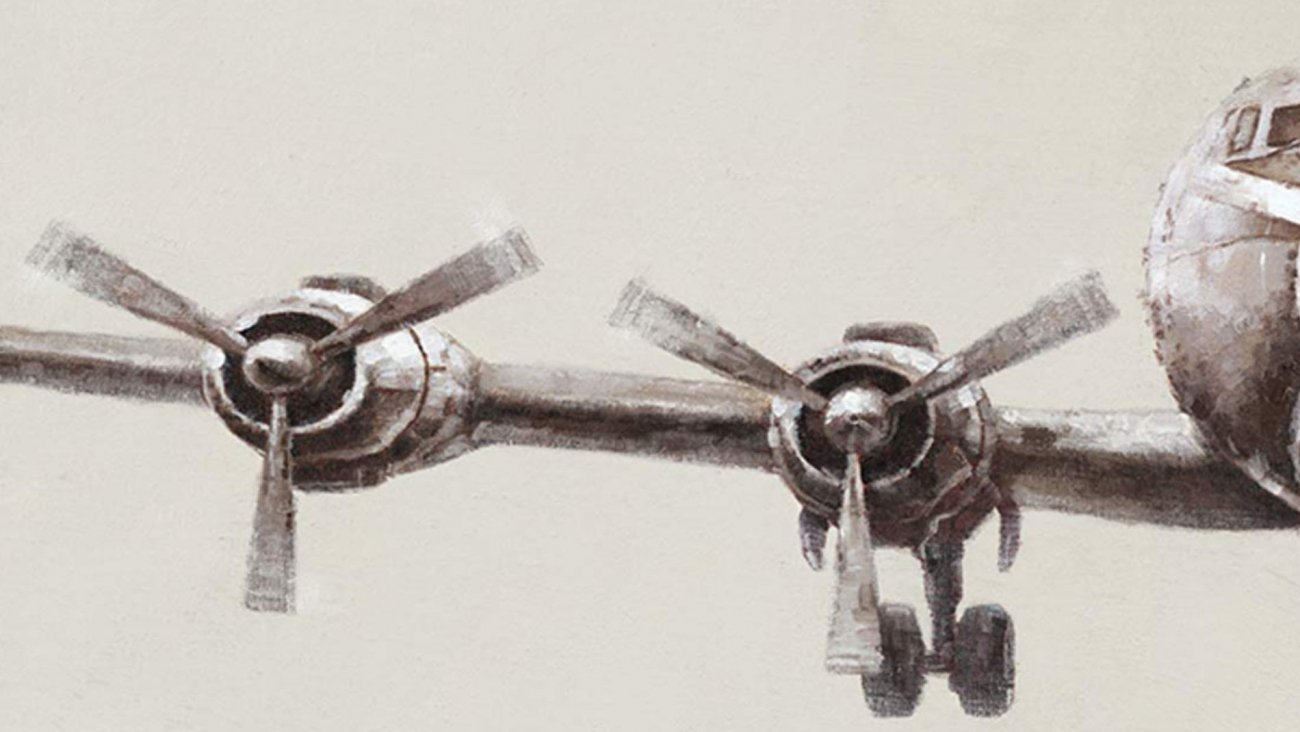 Картина на холсте 100х150 см "Самолет-2" EVENHOME КАРТИНЫ МАСЛОМ, САМОЛЕТЫ 130041 Бежевый;черный;разноцветный  - Вид №4