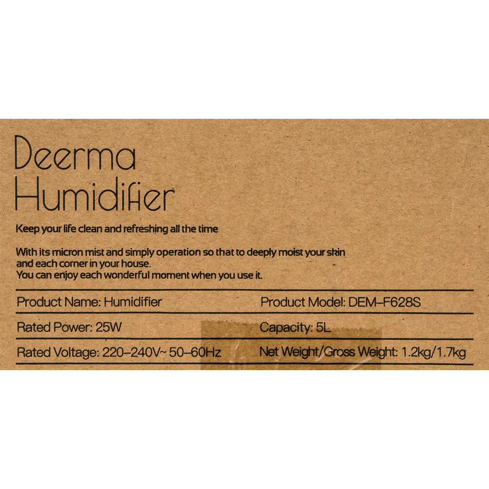 Увлажнитель воздуха ультразвуковой Deerma DEM-F628S с Уф-лампой цвет белый Santreyd STLM-2048101 - Вид №7
