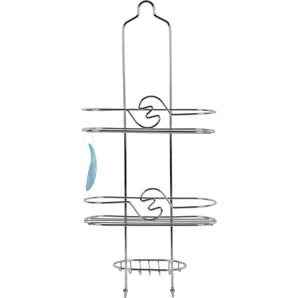 Полка для ванной комнаты Аквалиния двухъярусная с мыльницей металл W2227A STLM-2117460 - Вид №3