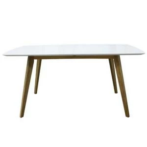 Стол обеденный, раздвижной, Tenzo Bess, 75х160/205х95 см, дуб, белый