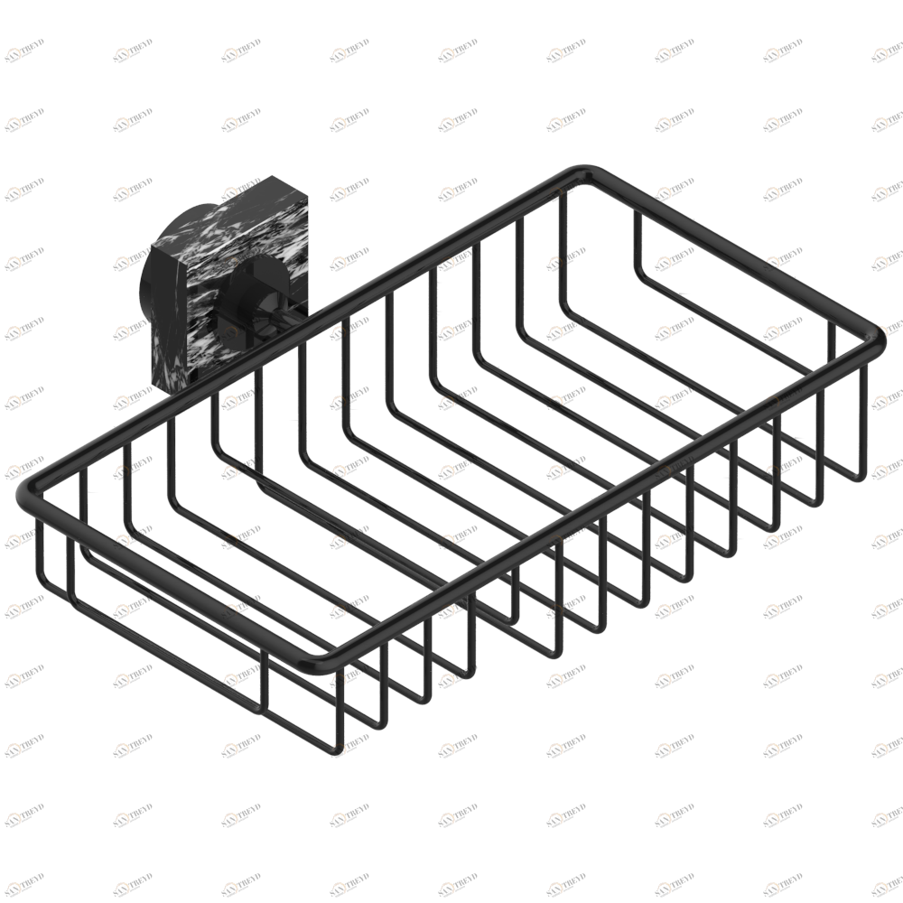 G3S-2620 Полочка комбинированная для мыла и мочалки с фланцем 240 x 130 мм Thg-paris Montaigne marbre Grand Antique с рукоятками Покрытие PVD бронза G3S-2620 CAT.F