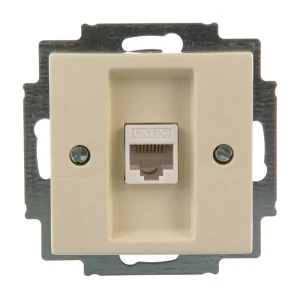 Розетка компьютерная встраиваемая ABB Basic 55 RJ45, цвет бежевый 13595330 STLM-2142147
