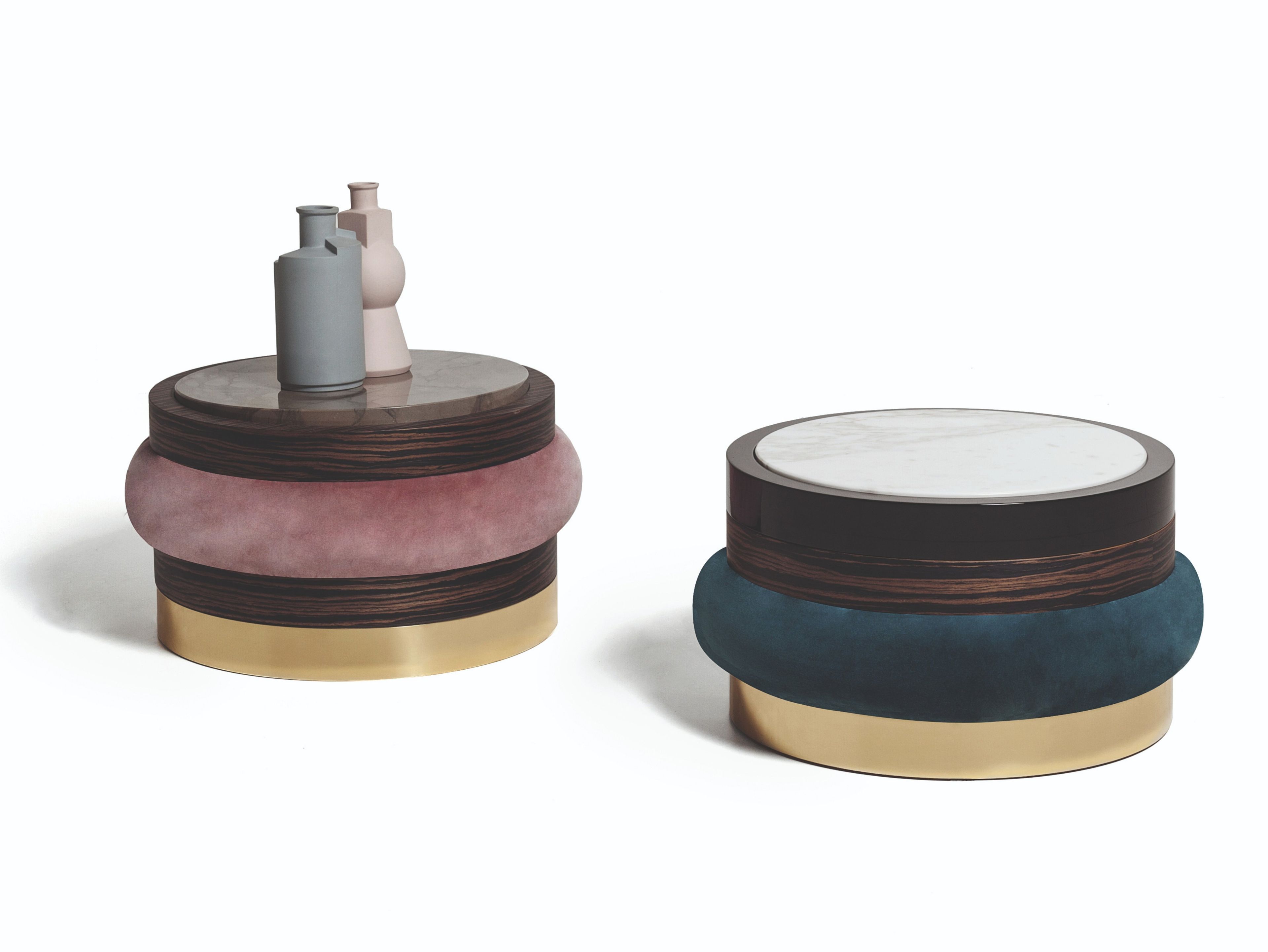 Деревянный круглый низкий журнальный столик Vibieffe 9235 Chignon ARCH-00002890