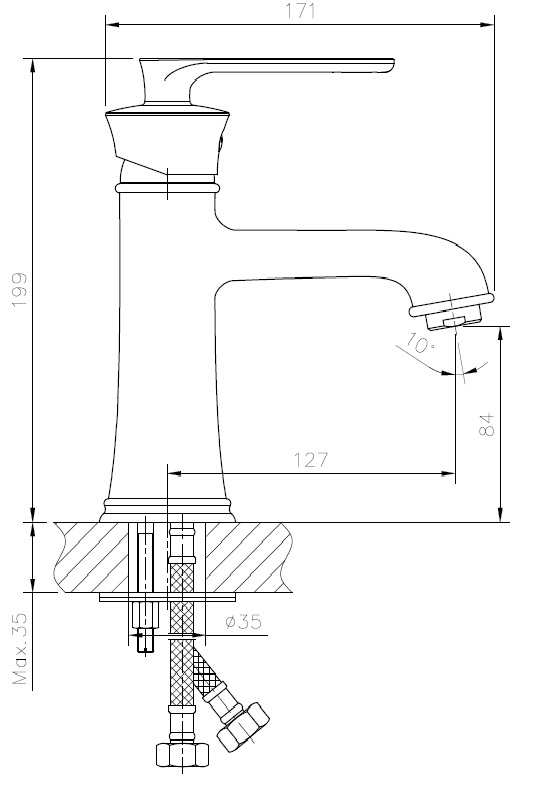 HB10181-7 Смеситель для раковины , черный Haiba  - Вид №2