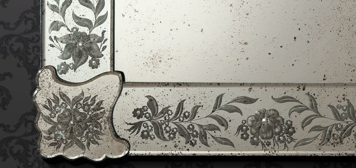 1683 ORIGINALMURANOGLASS Венецианское зеркало Сады Эдема - муранское стекло  см  - Вид №1