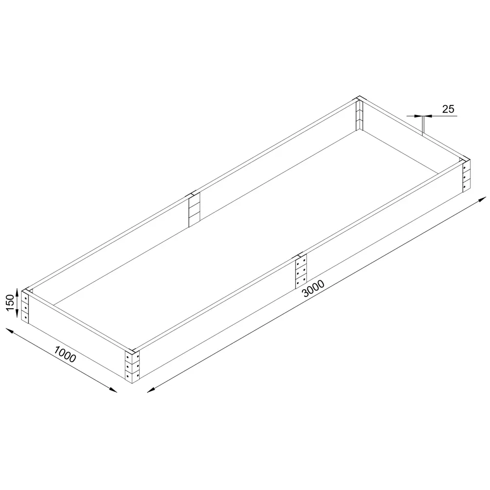 Грядка Holzhof с 3D-тиснением 300x100x15 см венге для эстетичного огорода 89357039 STLM-0950023 - Вид №2
