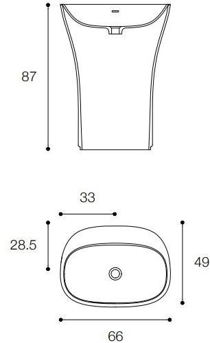 FALPER Lavabo отдельно стоящий из cristalplant® Scoop sun-id-1497698 - Вид №1
