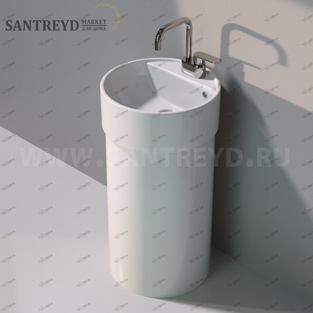 505042ACOLP9016 Напольная раковина стоящая круглая Ceramica Flaminia Twin