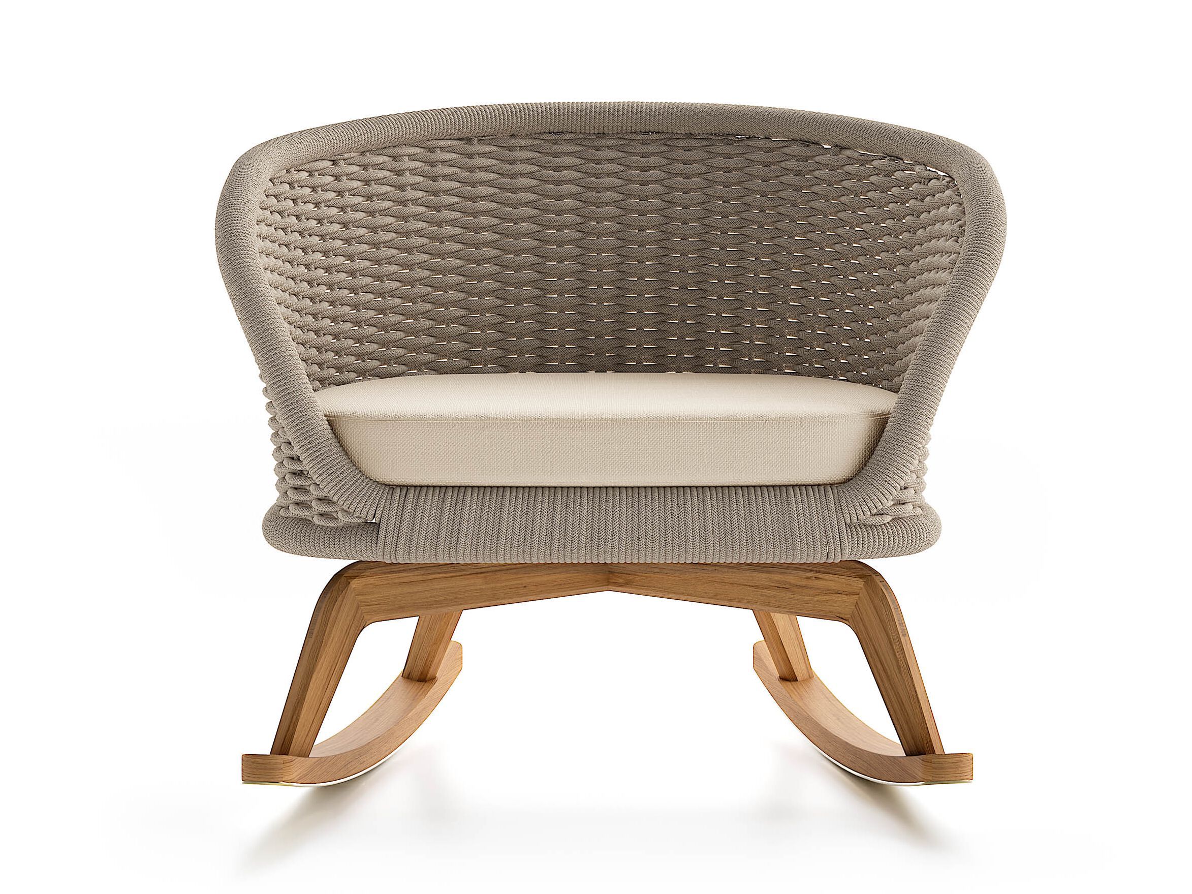 Кресло-качалка из тикового дерева и акриловой ткани Atmosphera Ludo ARCH-00051685 - Вид №7