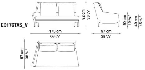 B&B Italia 2-местный тканевый диван Édouard EDOUARD sun-id-1510199 - Вид №4