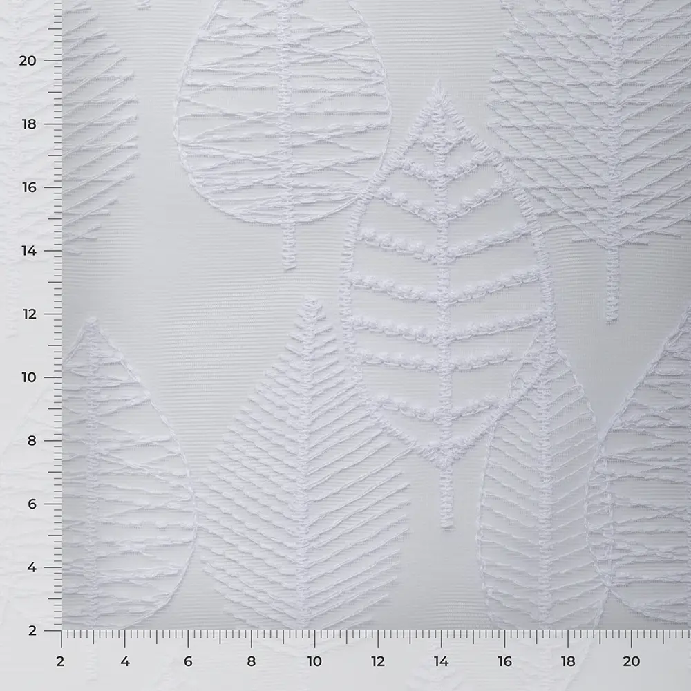 Тюль 1 м/п Foglie сетка вышитая 280 см цвет белый TEX REPUBLIC STLM-2198874 - Вид №3