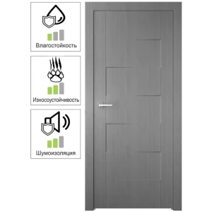 Дверь межкомнатная Лестер Финиш-бум глухая цвет сильвер 90x200см