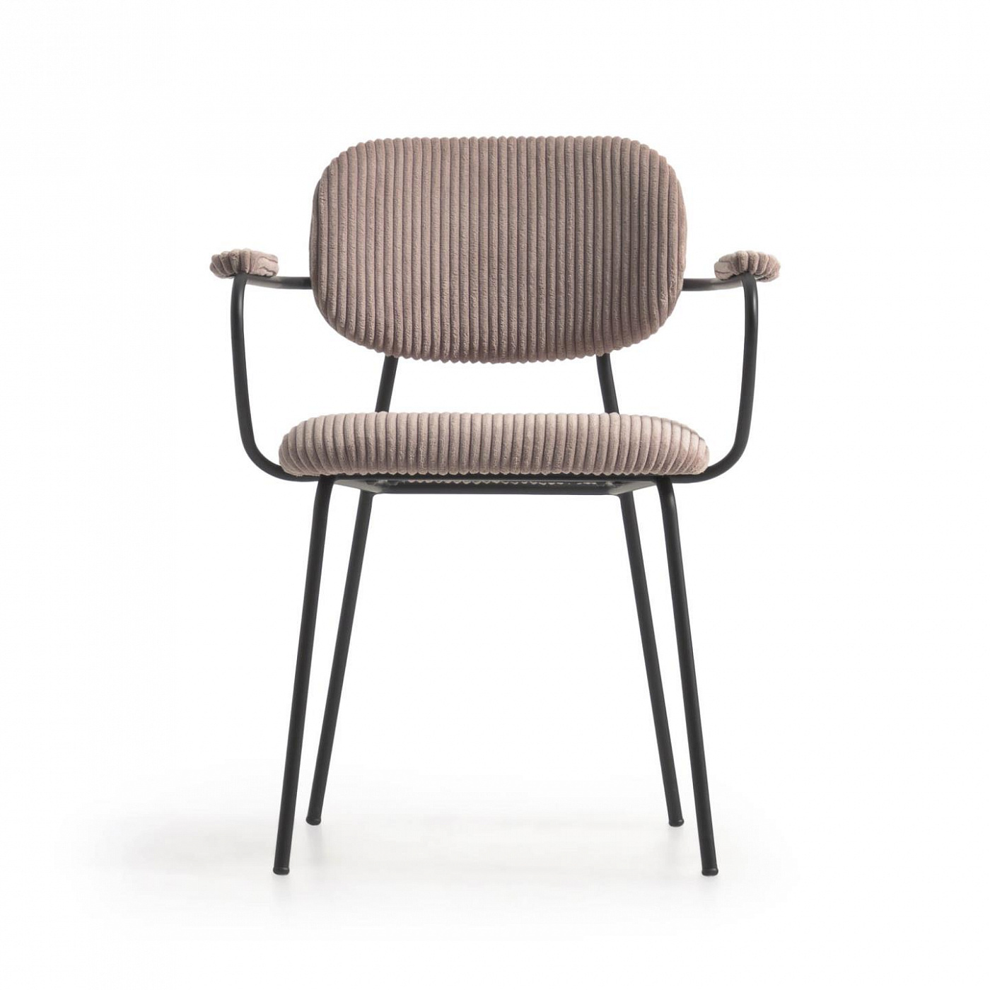 108357 Стул с розовым вельветом и черным металлом La Forma Auxtina  - Вид №3