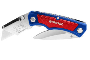 15776800 Складной нож 2 независимых лезвия W011011 WORKPRO