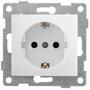 91773935 Розетка встраиваемая Gusi electric Bravo С10Р4-001 с заземлением и шторками цвет белый STLM-1359920