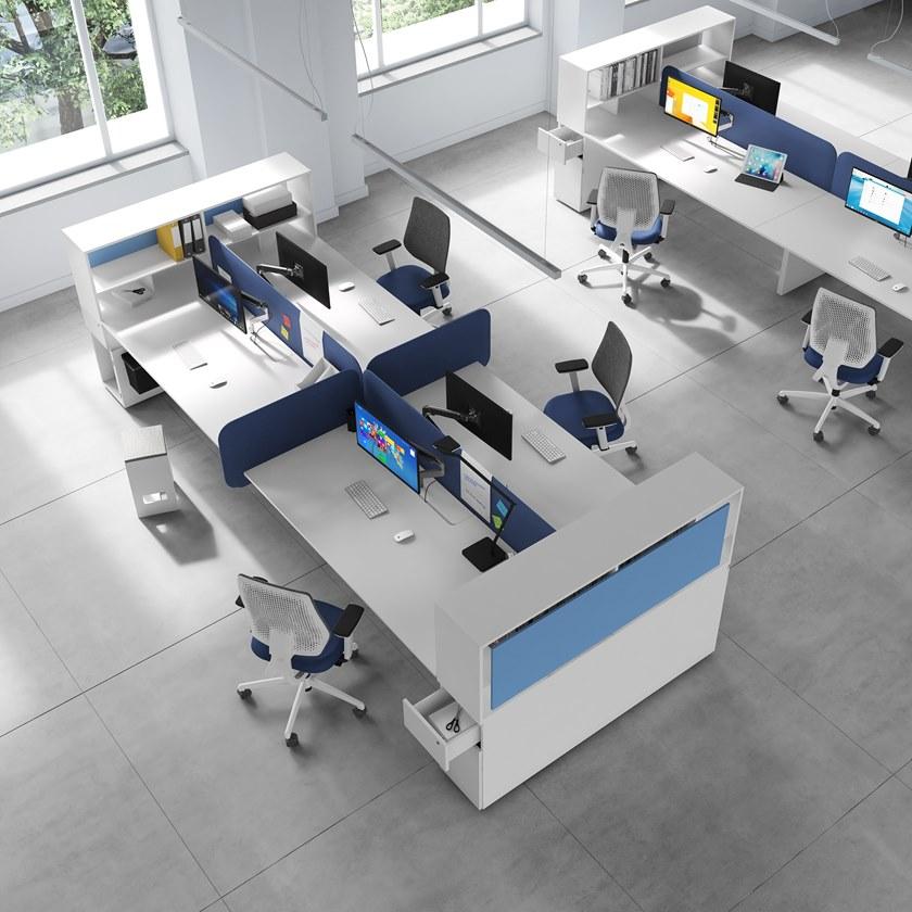 ESTEL GROUP Несколько рабочих станций со встроенной полкой Asterisco app sun-id-1494224 - Вид №2