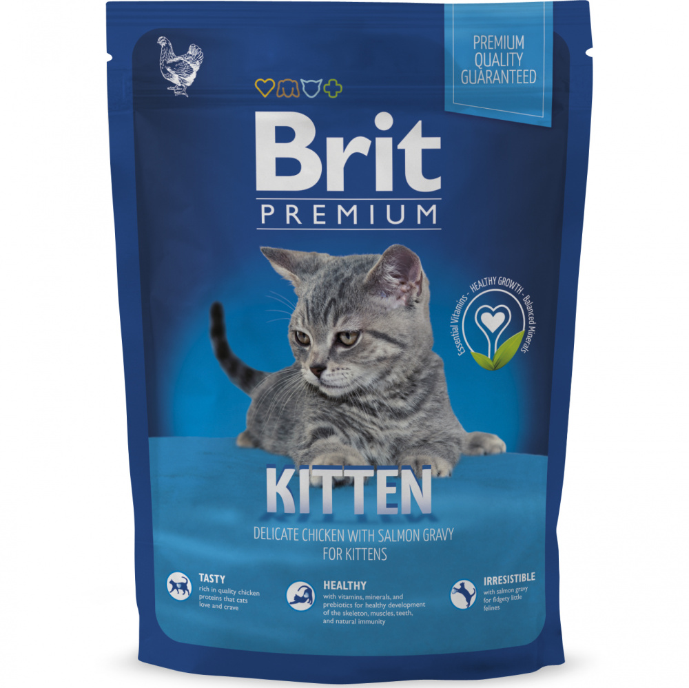 ПР0044741 Корм для котят Premium Cat Kitten курица в лососевом соусе сух. 300г Brit 