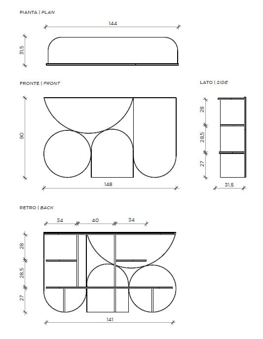 Прямоугольная консоль MDF Mogg Shape ARCH-00127777 - Вид №1
