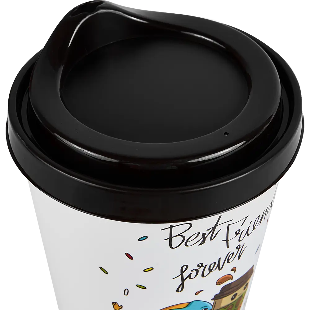 Стакан с крышкой Delinia Best Friends Forever 420 мл пластик цвет белый STLM-2195974 - Вид №4