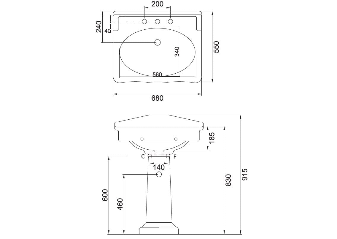 Керамическая раковина на колонне Gaia Mobili Комплектующие ARCH-00065456 - Вид №1
