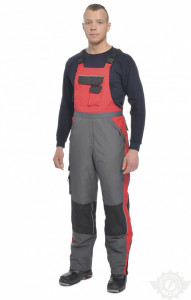 60939 Полукомбинезон "Аргус" зимний красно-белый  Зимняя спецодежда  размер 52-54/182-188