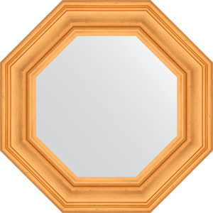 BY 3817 Зеркало в багетной раме - травленое золото 99 mm EVOFORM Octagon