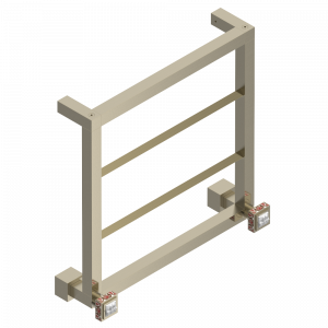 A2S-TWS4H2 Полотенцесушитель Современный квадратный, 4 перекладины, 520 мм x 510 мм, водяной, с 2 декоративными рукоятками Thg-paris Masque de Femme, solaire Бронза