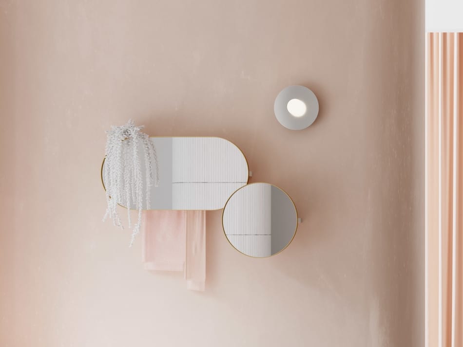 Овальное зеркало с настенной полкой Ex.T арка ARCH-00073324