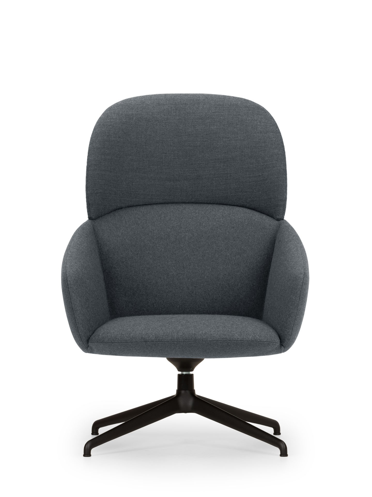 NT8098 High back lounge armchair, swivel aluminum base True Design Not