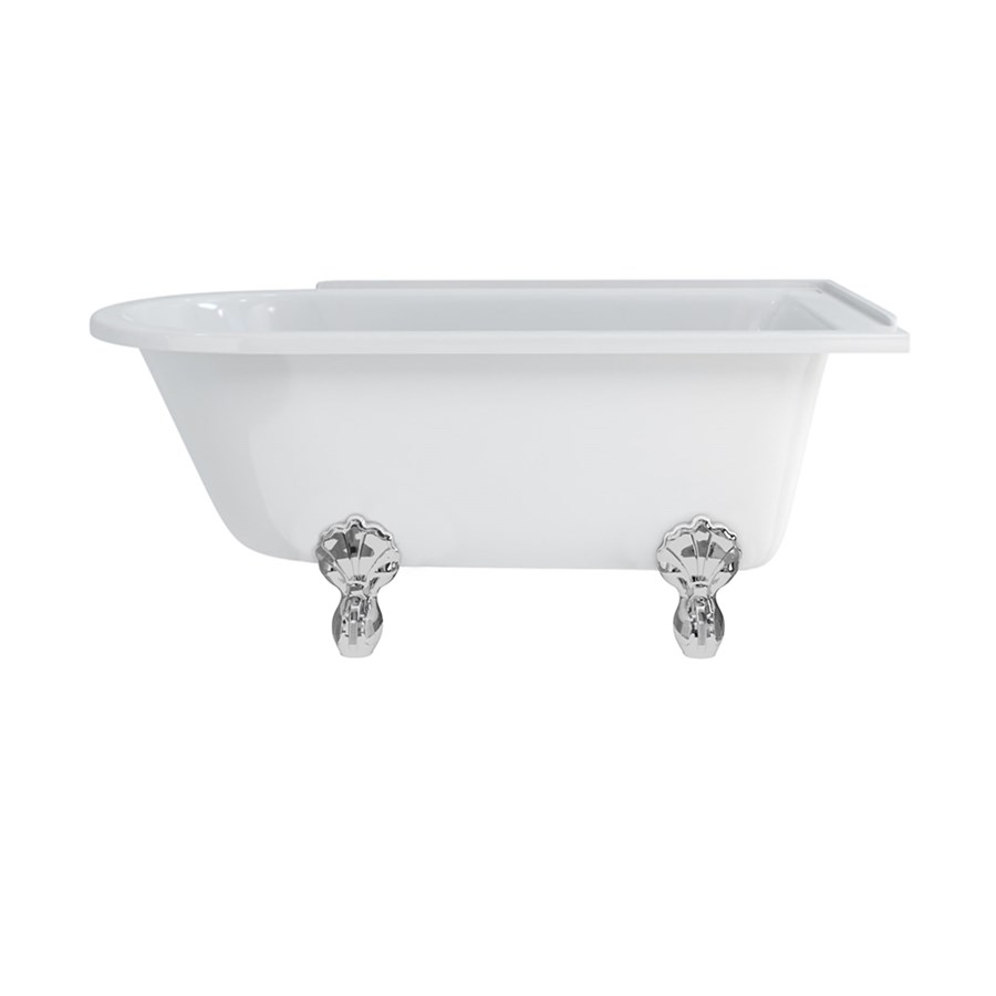 Burlington Душевая ванна для правой руки Hampton 150 см с роскошными ножками Правая рука с ножками Luxury Classic из хрома L3C E21  - Вид №1