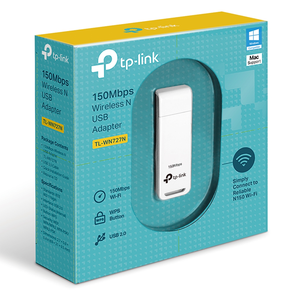 TL-WN727N 150mbps wi-fi usb adapter, mini size, usb 2.0 TP-Link Santreyd  - Вид №3