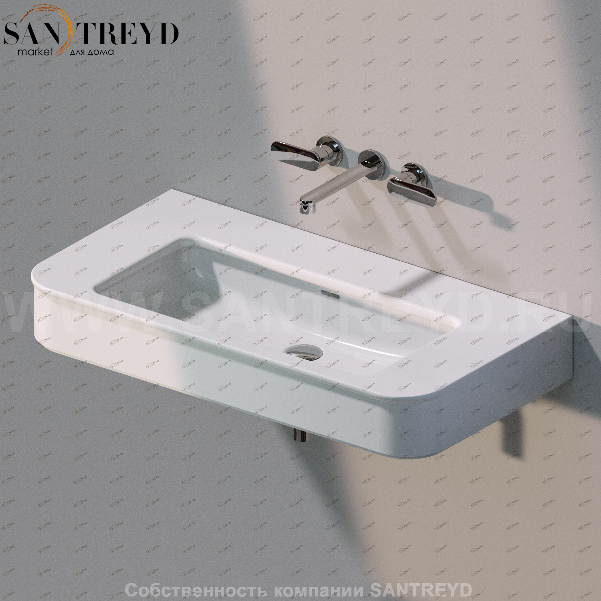 MA95L9016 Подвесная раковина настенная прямоугольная Ceramica Flaminia Madre белая