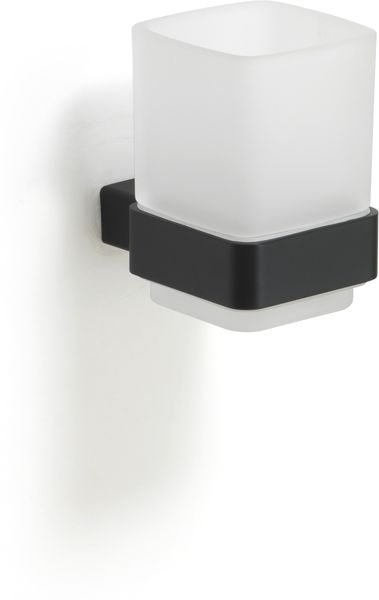 5410(14) Gedy G-Lounge, настенный стеклянный стакан, цвет черный матовый