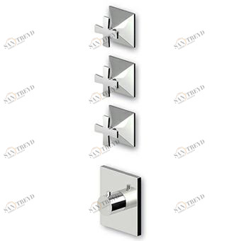 ZB1661 - R97822 Встроенный термостатический смеситель для душа 1/2 "с 3-мя запорными кранами. Zucchetti Bellagio 