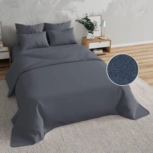 91676670 Простыня Home mercury Грэй лайт 220x240 см перкаль без резинки цвет серый STLM-1059144