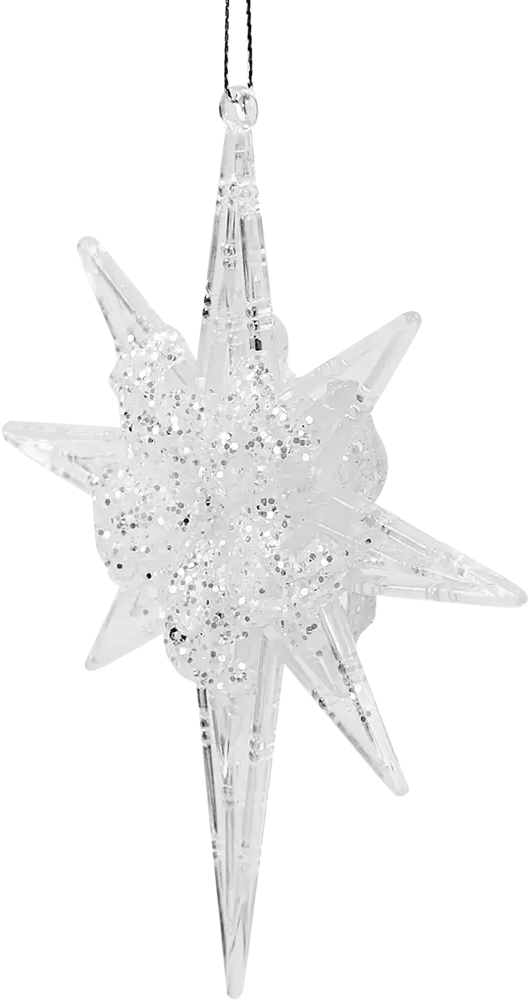 87036506 Елочная игрушка Звезда 15.5x12.5 цвет белый STLM-0954523