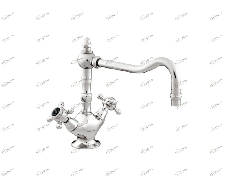 035030.N00.30 Смеситель для мойки на одно отверстие, черный фарфор Античная латунь Mestre RETRO